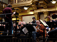 Rehearsing with Theodosii Spassov, Vlatko Stefanovski and Tonkünstler Orchestra under the direction of Kristjan Järvi, Vienna, Mar. 2009