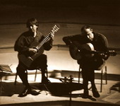 Performing with Dušan Bogdanović, Belgrade, Serbia, Jun. 2000
